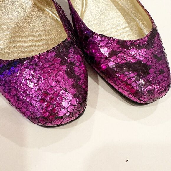 Jimmy Choo Purple Snakeskin Ballet Flat Slip On Size 40 - Picture 9 of 9